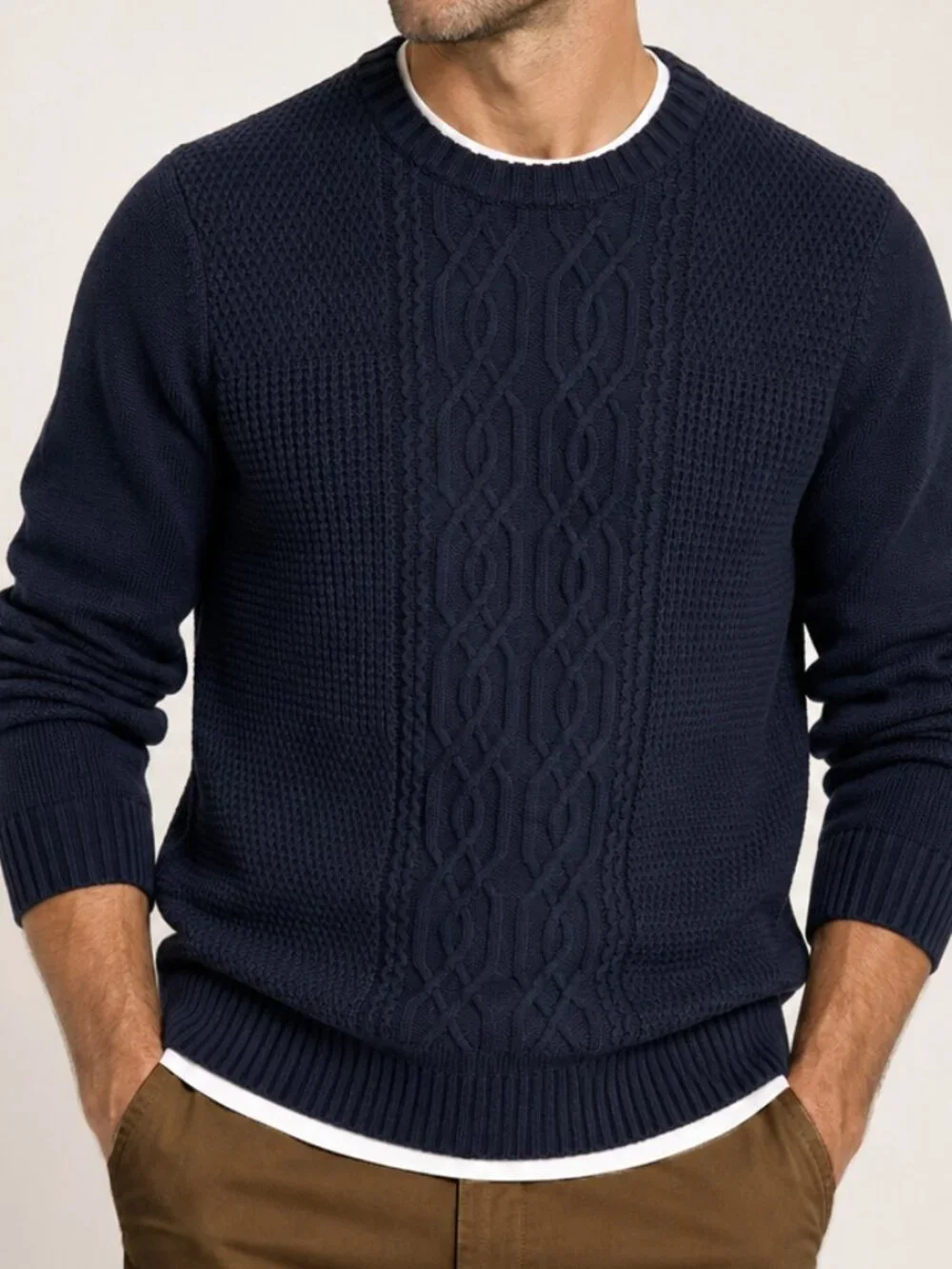 Ben Sherman Cable Knit Crewneck Sweater